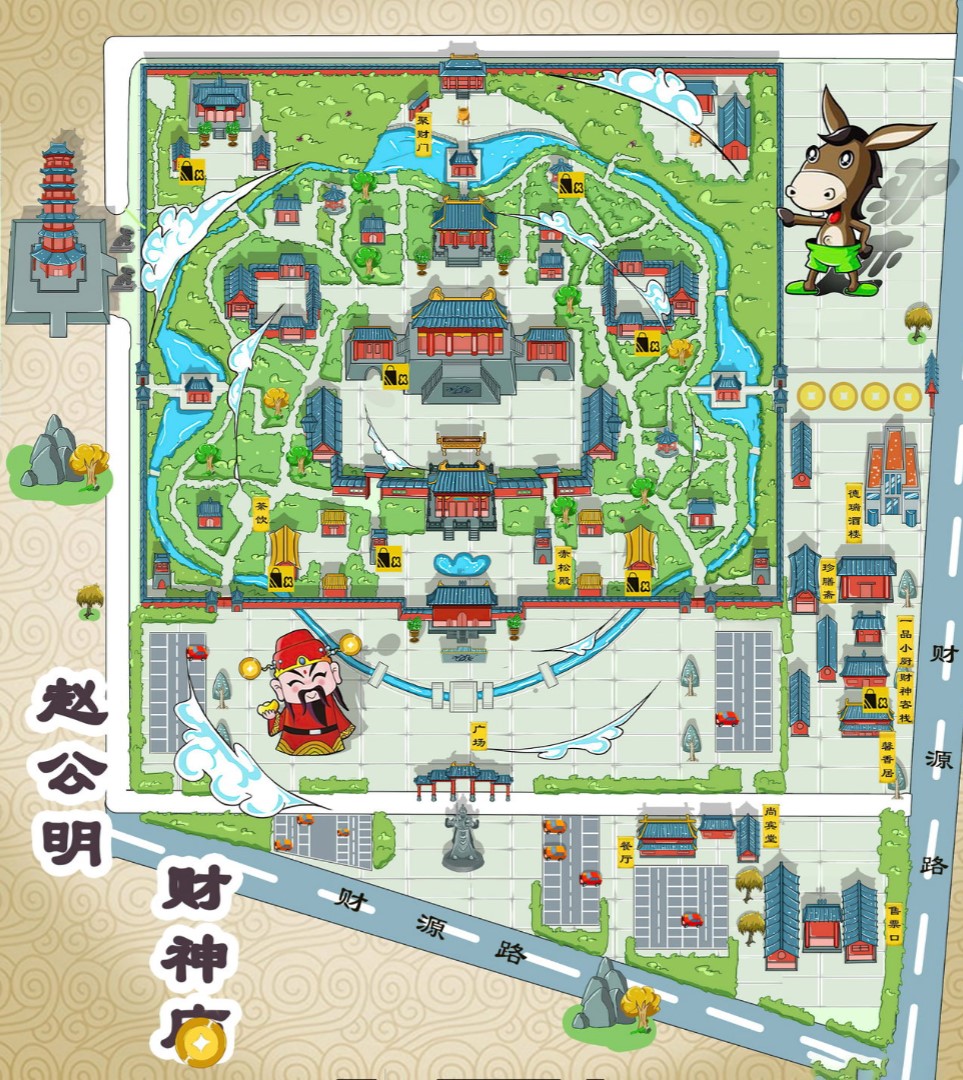 蒋湖农场寺庙类手绘地图